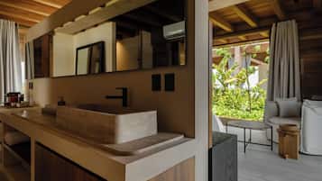 Villa, Beach View | Bathroom | Shower, free toiletries, hair dryer, soap