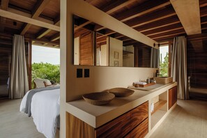 Villa, Beach View | Bathroom | Shower, free toiletries, hair dryer, soap