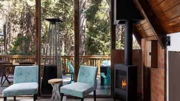 Cozy fireplace to warm up your stay.