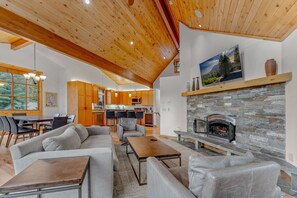 TV, fireplace, offices