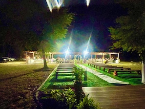 Outdoor banquet area