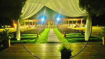 Outdoor banquet area
