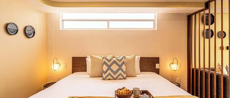 2 bedrooms, desk, iron/ironing board, travel cot