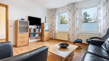 TV, DVD player, stereo