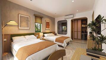 Habitació doble o amb dos llits individuals panoràmica, vistes a la muntanya | Minibar, caixa forta a l'habitació i habitacions insonoritzades