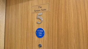 A wooden door with a sign indicating "The Severn Suite" and a fire door sign. - Class Stays - Room 5 (Shrewsbury)