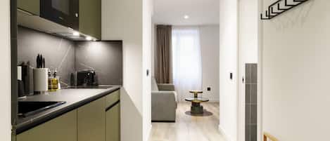 Apartment, 1 Doppelbett und Schlafsofa | Eigene Küche | Kühlschrank, Mikrowelle, Herdplatte, Espressomaschine