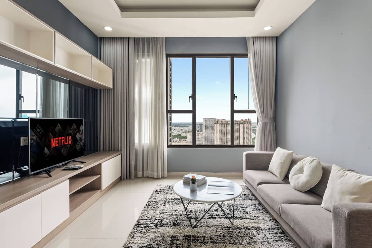Appartamento Luxury, balcone | 2 camere, biancheria da letto di alta qualità, una cassaforte in camera