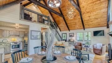 TV, fireplace, offices