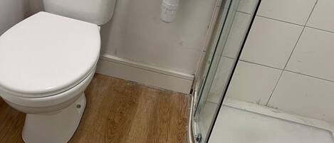 Secadora de cabello, toallas, jabón, papel de baño