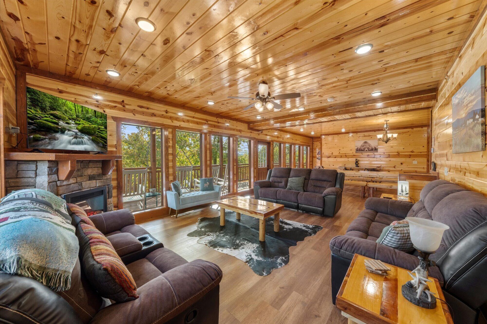 Smart TV, fireplace, video games