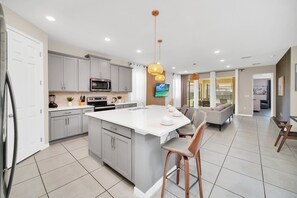 Fridge, microwave, oven, stovetop - Themed 7 Bed Pool Home with Game Room-8919CBD (Kissimmee)