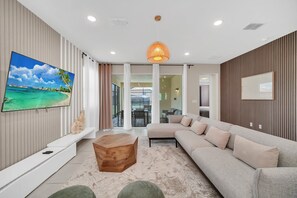 TV, foosball, offices