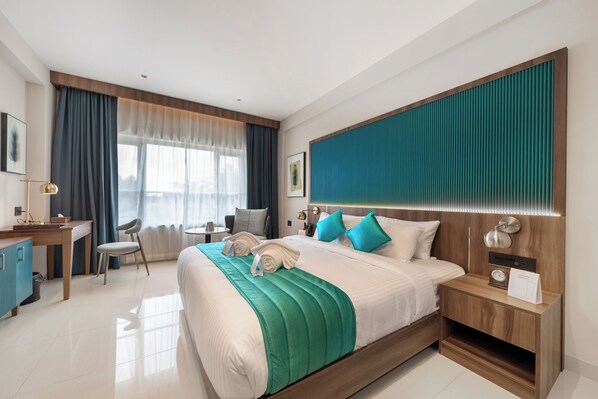 Habitación doble Royal | Caja de seguridad en la habitación y cortinas blackout 