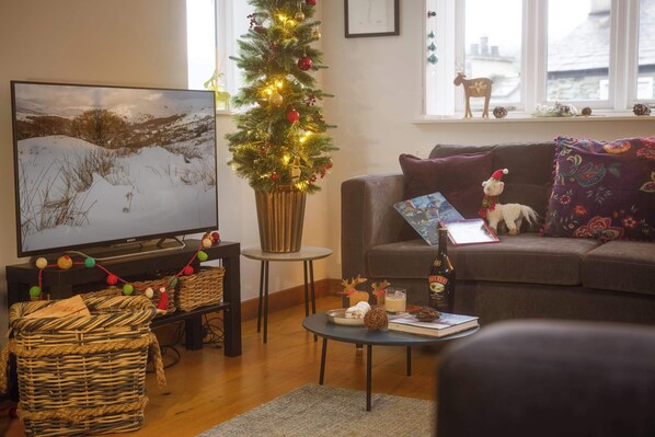 Télévision, cheminée