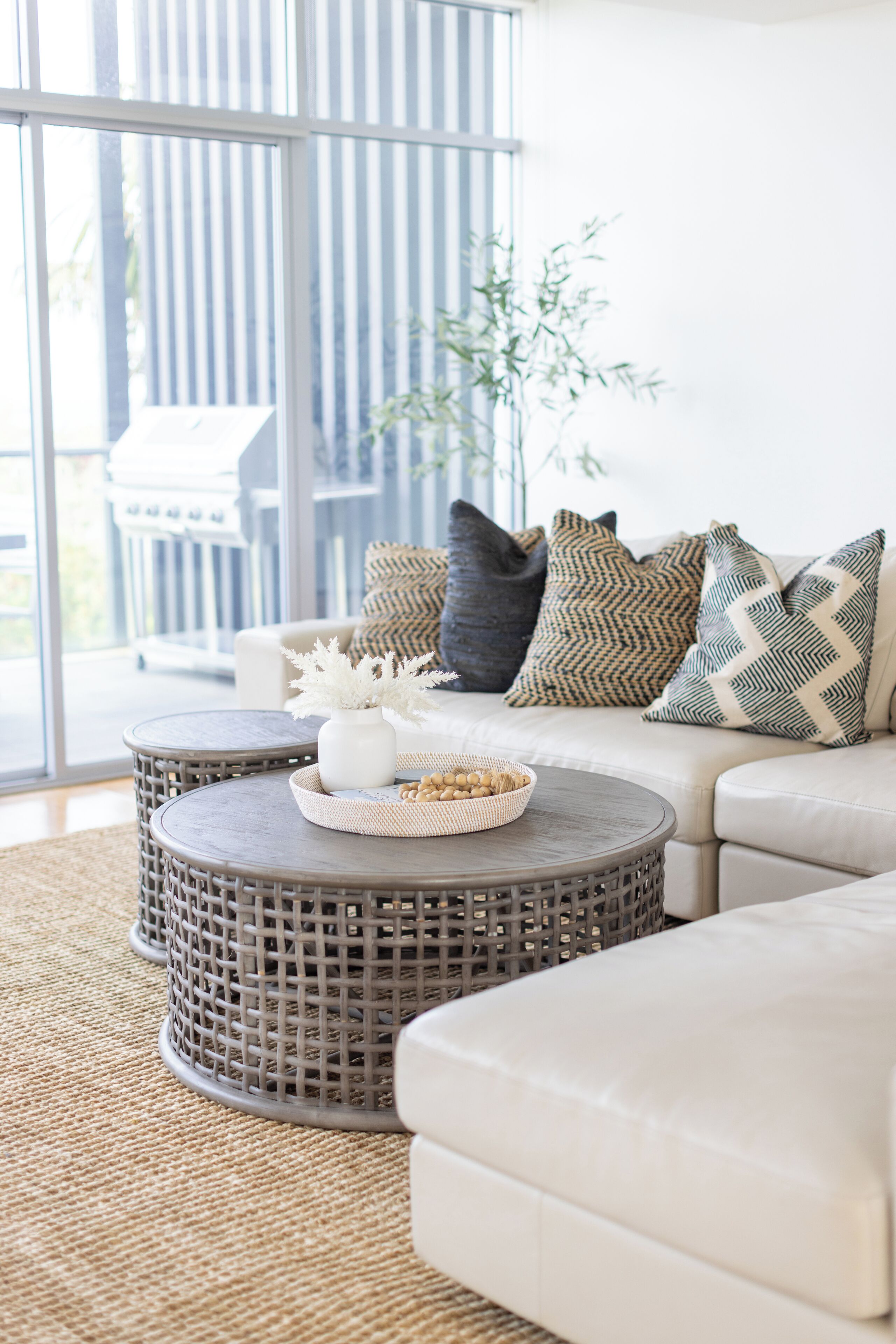 Smart TV, chimenea, libros y estéreo 