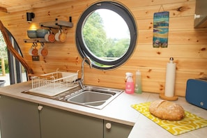 Fridge, microwave, oven, toaster
