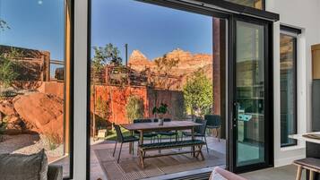 60-inch flat-screen TV with satellite channels