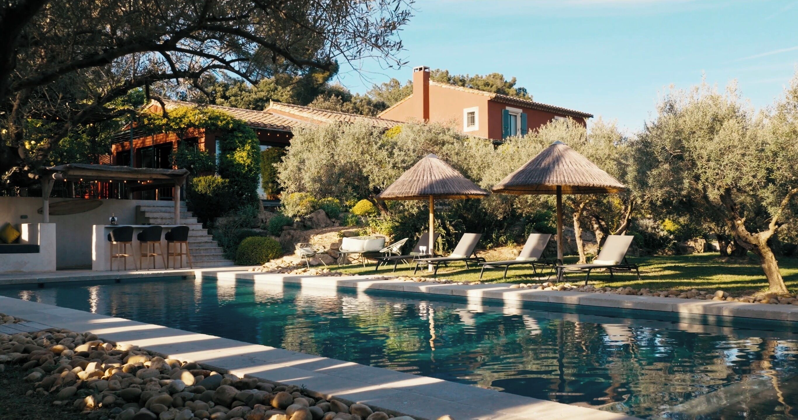 Piscine extérieure, piscine chauffée