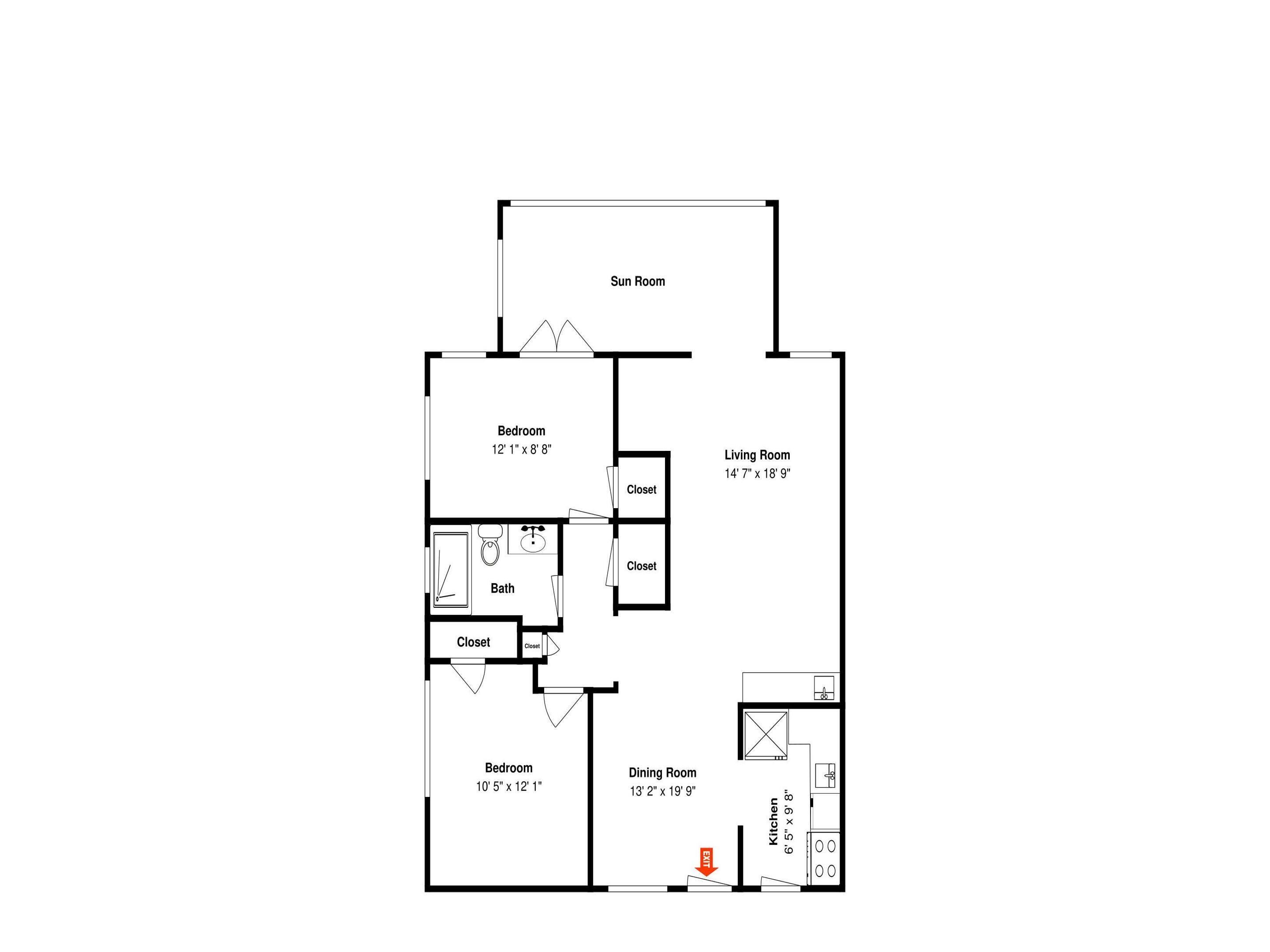 Lägenhet (2 Bedrooms) | Bekvämlighet