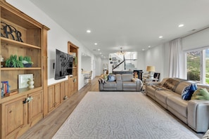 Smart TV, fireplace, video games, table football