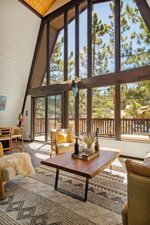 Smart TV, fireplace, video games, stereo