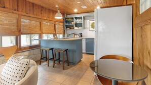 House, 2 Bedrooms, Patio, River View | Private kitchen | Coffee/tea maker, full-sized fridge, microwave, oven - Waterlily Serenity | 2 Bedroom | Creekside (Wimberley)
