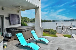 Terrace/patio - Waterfront 5BR Luxury Retreat w/ Pool,Chef’s Kitchen–Sleeps 14 in Virginia Beach (Virginia Beach)