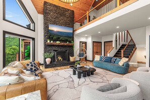 Smart TV, fireplace, video games, ping pong