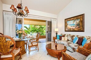 Condo (0 Bedroom) | Living room | TV - Maui Kaanapali Villas MKV-C255 by KBM (Kaanapali)