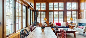 Tranquil Lakefront Retreat with Private Beach and Spacious Living