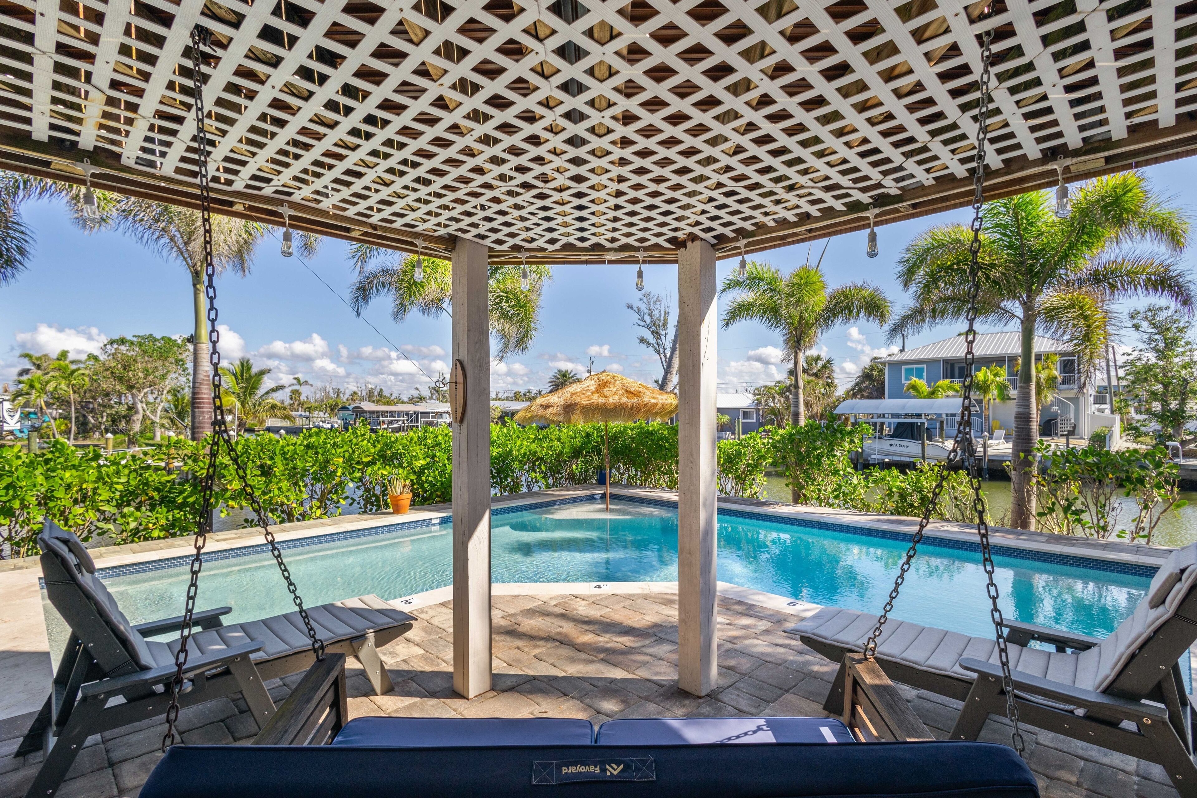 Een verwarmd zwembad