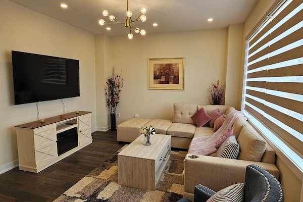 Smart TV, fireplace, video games, books