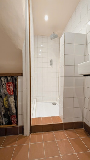 Shower, hair dryer, towels, soap - Charming East London Apartment (London)