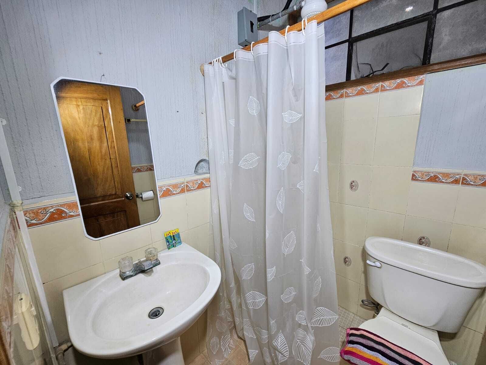 Ducha, toallas, jabón, shampoo
