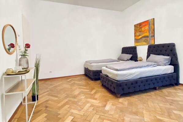 2 bedrooms, bed sheets