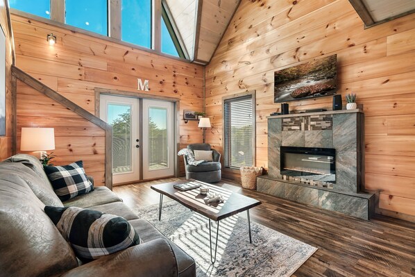 Smart TV, fireplace, video games, ping pong