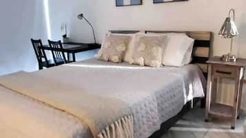 Desk, free WiFi, bed sheets