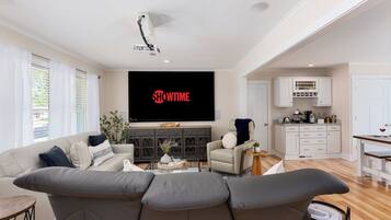 Smart TV, fireplace, printers