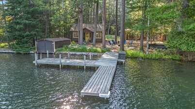 🛶 Riverview – Torch Waterfront Cabin with Dock & Firepit | Near Torch Lake Sandbar ➠ 14047