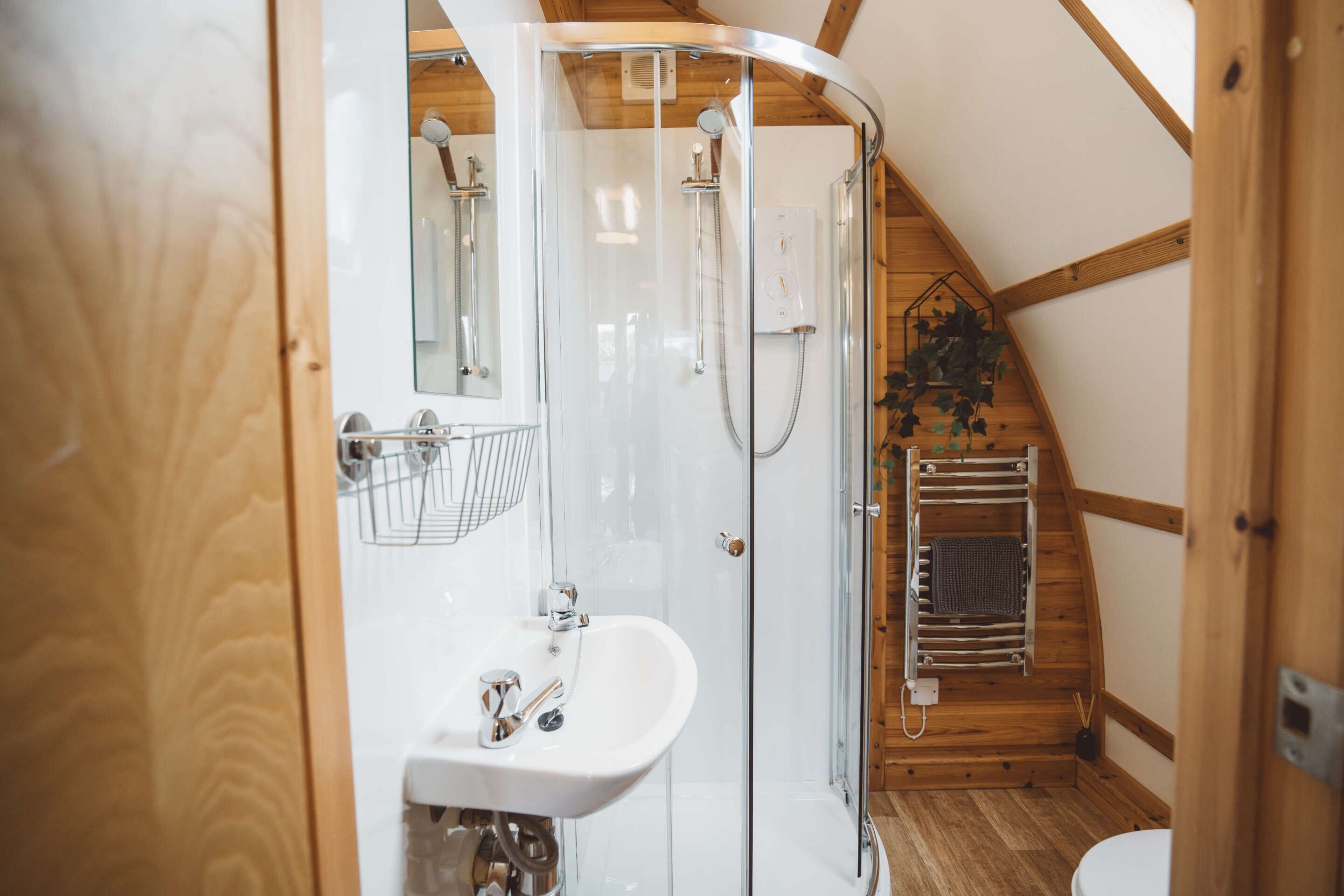 Shower, soap, toilet paper