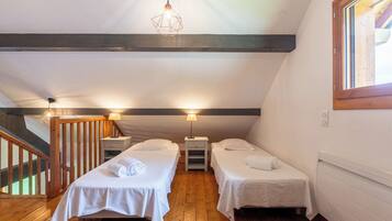 2 slaapkamers, een strijkplank/strijkijzer, gratis wifi, beddengoed