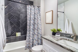Shower, hair dryer, towels, soap - Desert Sands at Pecan Valley Resort  (Hurricane)