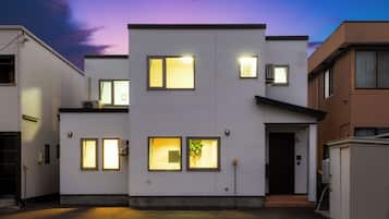 Stylish building with a flat roof and modern design.