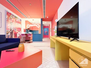 Living room - Colorful Studio With Balcony & City Views (Dubai)