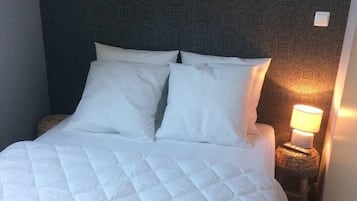 2 slaapkamers, een strijkplank/strijkijzer, reisbedje, internet