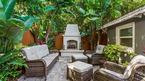 Terrace/patio - Historic St Augustine | Courtyard Fireplace | Dog Friendly (St. Augustine Beach)