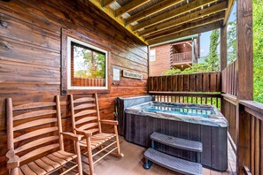 Outdoor spa tub - Pet Friendly Cabin | Hot Tub + Game Room + Pool (Pigeon Forge)
