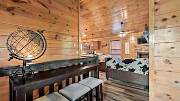 TV, fireplace, video games, offices