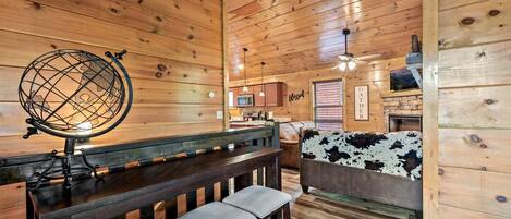 Télévision, cheminée, jeux vidéo, espaces bureaux